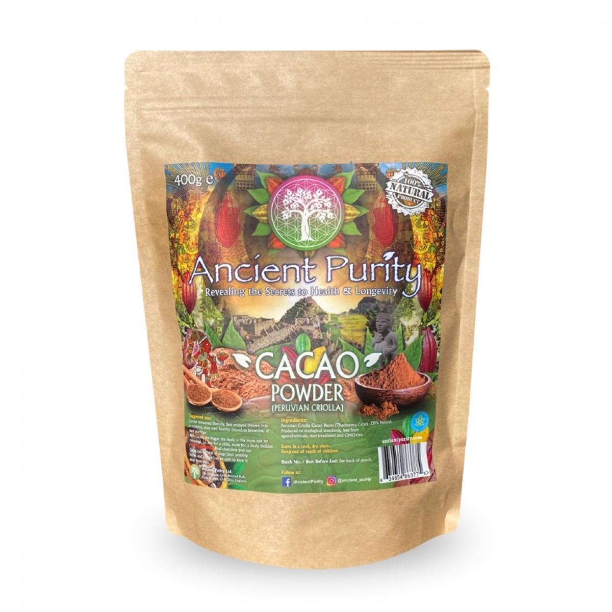 Cacao Powder - 500g (Peruvian Criolla, RAW) - Ancient Purity