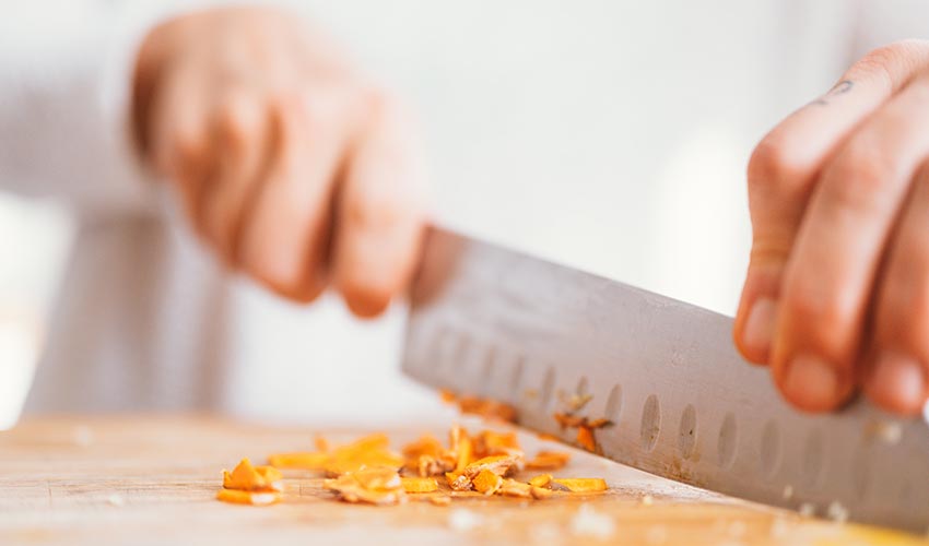 Cutting Fresh Turmeric