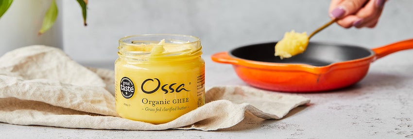 Ancient Purity presents Organic Ghee. This is British Farm produced from cows that are grass fed to organic standards. It is rich in CLA & Vitamins A, D & E. Non GMO. Not bleached, deodorised or hydrogenated. Ghee is free from lactose or casein and is ideal for people moving away from a diet based on dairy. Ghee has a higher smoke point than butter or most vegetable oils and is ideal for frying. Ghee may now be appearing on store shelves with regularity, but it’s been available for more than 5,000 years throughout the Indian subcontinent, where it is traditionally made from the sacred cows’ milk and used in religious ceremonies. Ghee is also commonly used as a cooking fat, particularly in Punjabi cuisine, the regional cuisine served in most Indian restaurants where it is preferred to oil for its rich nutty flavour.

Ghee is clarified butter. This means that it has been cooked down so dairy solids and the milk fat separate. The foam on top (containing allergens) is skimmed off, leaving just healthy, pure, Golden Milk fat. It is said that some Ghee mixtures can last up to 100 years, Supernatural that may indeed be, this one has a use by date but like coconut oil, Ghee is rich in medium chain fatty acids, which are absorbed directly to the liver (similar to carbs) and burned as energy. This makes it incredible for energy production and your stable weight.